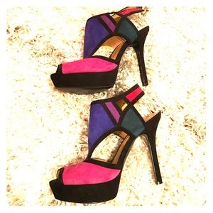 Nine West color block heels